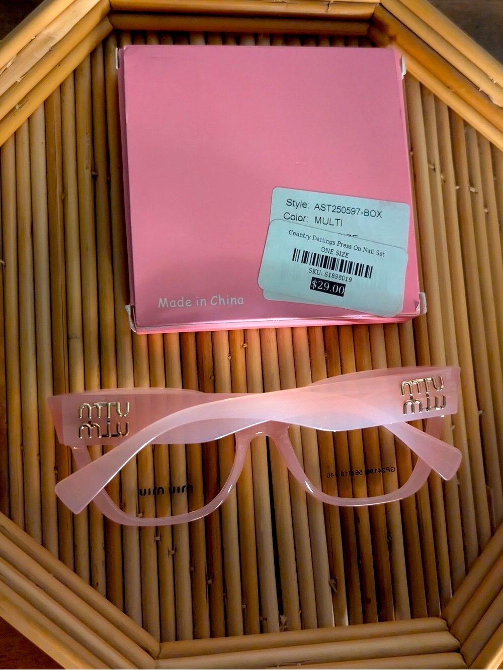 Dolls Kill Sugar Thrillz Nails Set & Pink Cat Eye Glasses Bundle 🍓 NWT